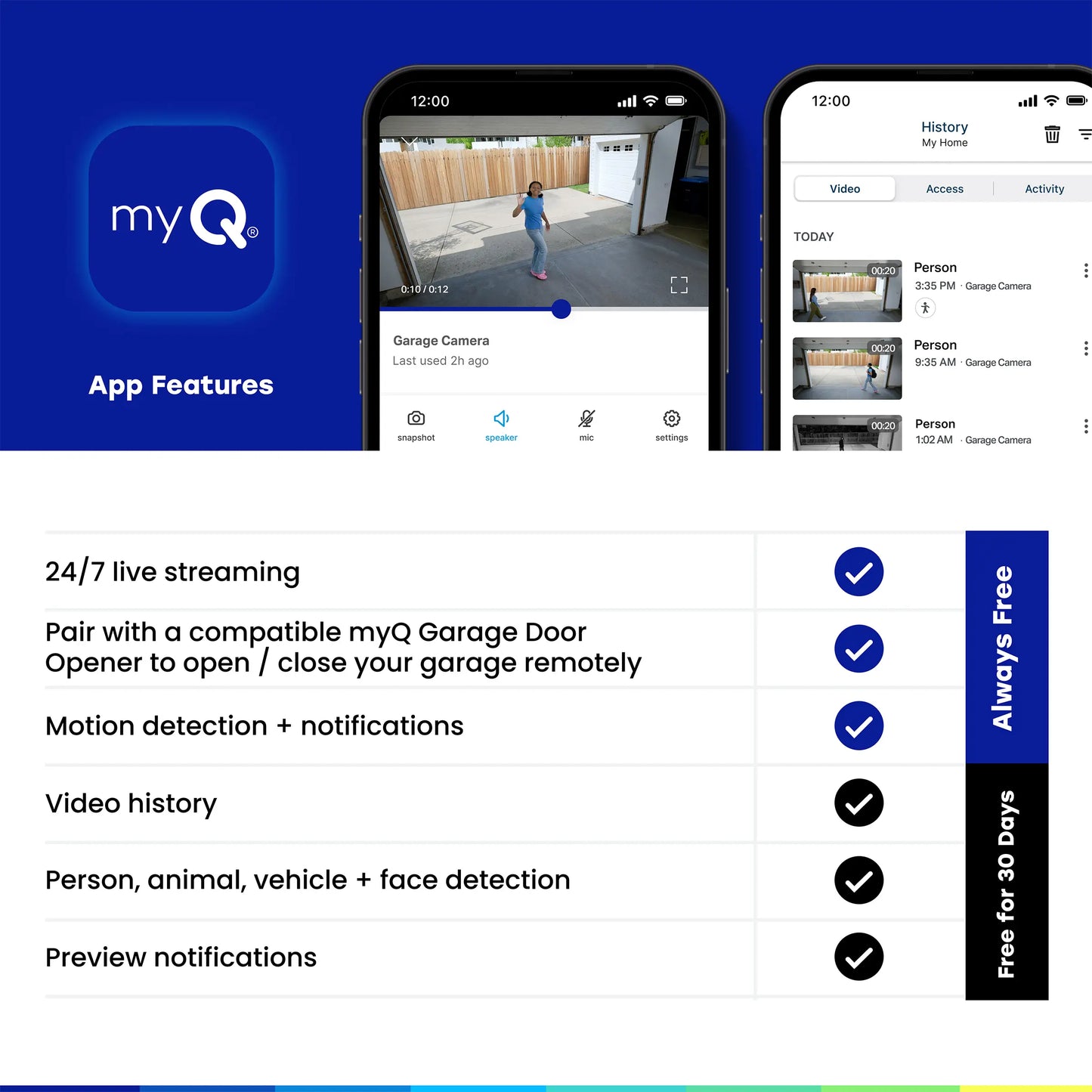 Myq Smart Garage Video Keypad + FREE Smart Garage Camera Bundle
