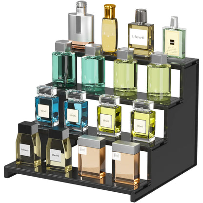 Lifewit 4 Tier Black Display Stand for Cologne,Perfume,Figures, Cupcake, Dessert, Spice, Fragrance, Countertop, Vanity, Dresser, Cabinet Use Racks Set Organizer #Summervibes,Summerwins
