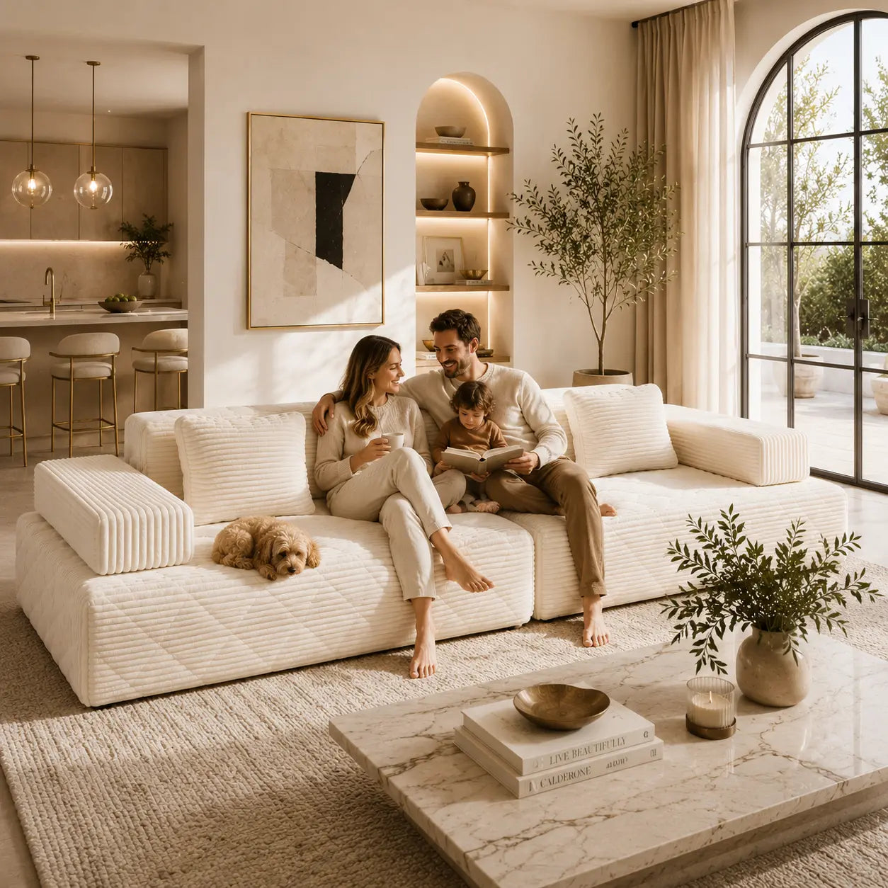 【Father'S Day】 Modular Sectional Boneless Sofa,Oversized Chaise Lounge with Deep Seats, Modular Cloud Sleeper Sofa, No Assembly Required, Free Combination, Modern Sectional Couch.Boneless Sectional Couch. Living Room Furniture Ou