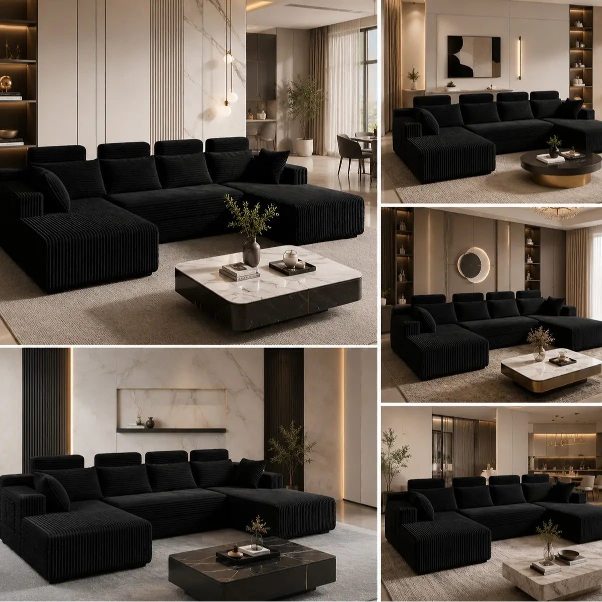 【Father'S Day】 Modular Sectional Boneless Sofa,Oversized Chaise Lounge with Deep Seats, Modular Cloud Sleeper Sofa, No Assembly Required, Free Combination, Modern Sectional Couch.Boneless Sectional Couch. Living Room Furniture Ou