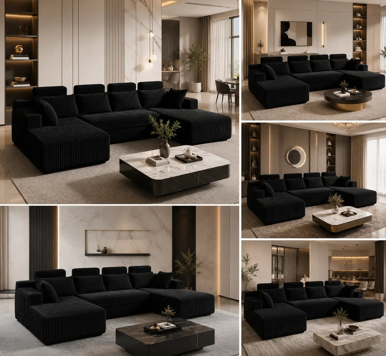 【Father'S Day】 Modular Sectional Boneless Sofa,Oversized Chaise Lounge with Deep Seats, Modular Cloud Sleeper Sofa, No Assembly Required, Free Combination, Modern Sectional Couch.Boneless Sectional Couch. Living Room Furniture Ou