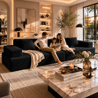 【Father'S Day】 Modular Sectional Boneless Sofa,Oversized Chaise Lounge with Deep Seats, Modular Cloud Sleeper Sofa, No Assembly Required, Free Combination, Modern Sectional Couch.Boneless Sectional Couch. Living Room Furniture Ou
