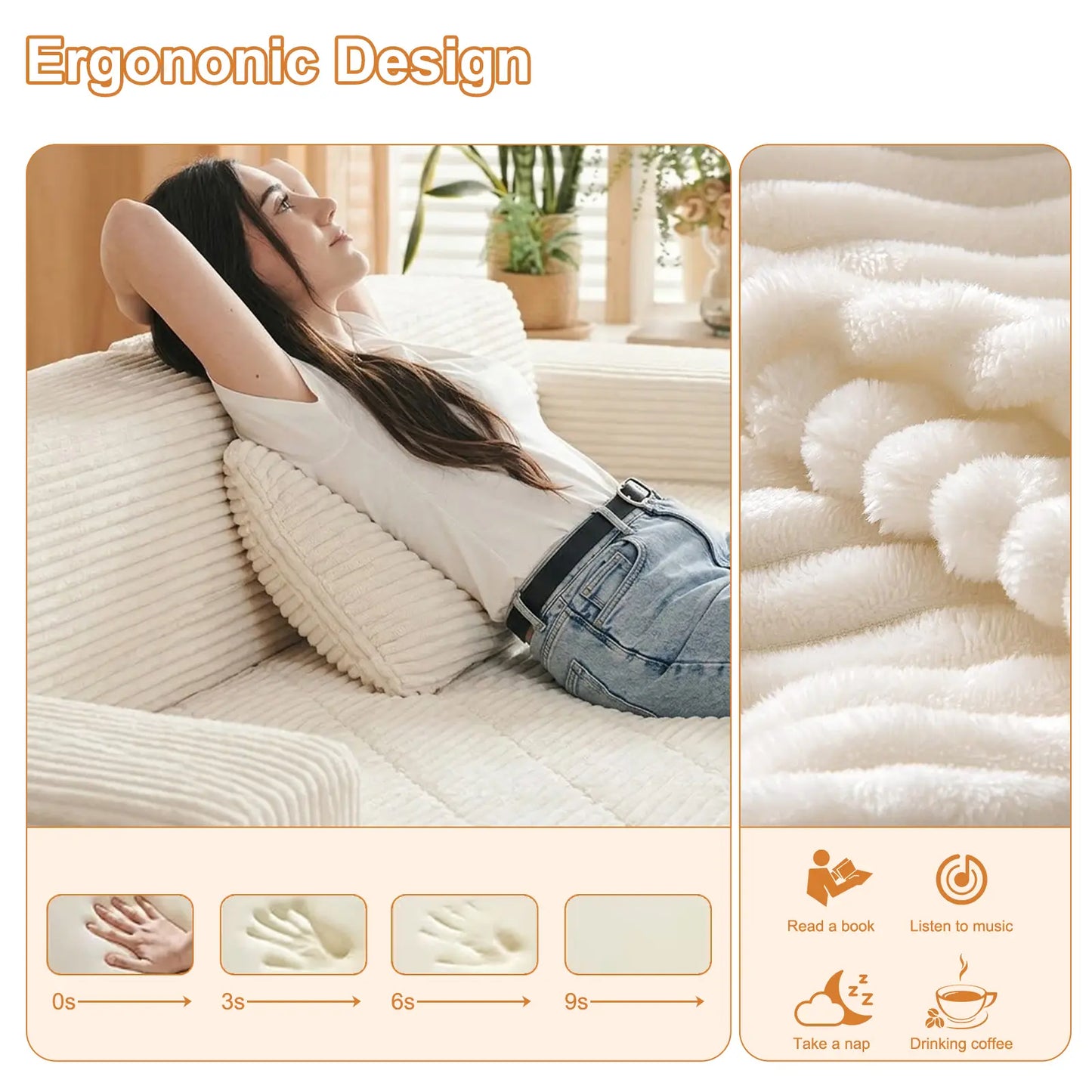 【Father'S Day】 Modular Sectional Boneless Sofa,Oversized Chaise Lounge with Deep Seats, Modular Cloud Sleeper Sofa, No Assembly Required, Free Combination, Modern Sectional Couch.Boneless Sectional Couch. Living Room Furniture Ou