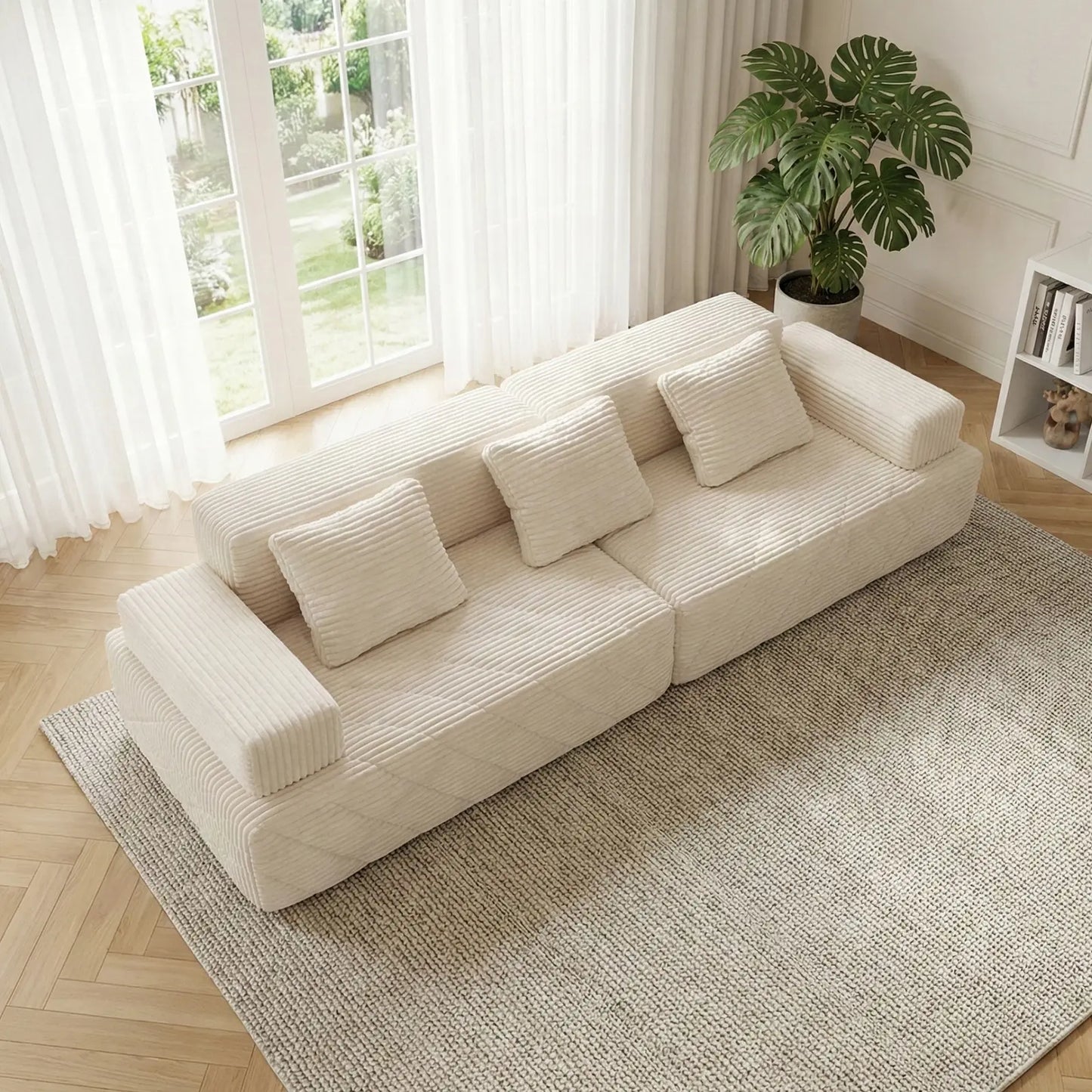 【Father'S Day】 Modular Sectional Boneless Sofa,Oversized Chaise Lounge with Deep Seats, Modular Cloud Sleeper Sofa, No Assembly Required, Free Combination, Modern Sectional Couch.Boneless Sectional Couch. Living Room Furniture Ou