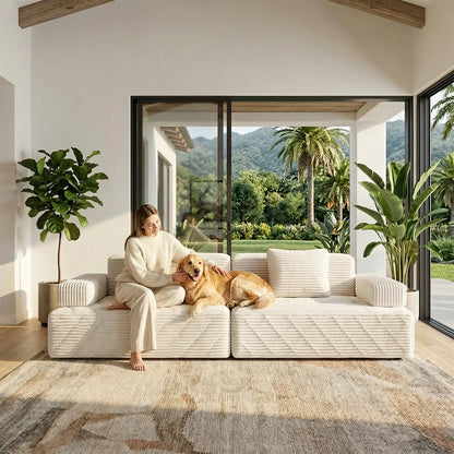 【Father'S Day】 Modular Sectional Boneless Sofa,Oversized Chaise Lounge with Deep Seats, Modular Cloud Sleeper Sofa, No Assembly Required, Free Combination, Modern Sectional Couch.Boneless Sectional Couch. Living Room Furniture Ou