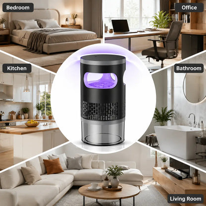 Indoor Insect Trap with Light and Suction Non Zapper Flying Bug Catcher for Mosquitoes Fruit Flies Gnats and Moths for Home Use