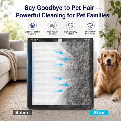 Tolife TZ-K2 Air Purifier for Large Rooms (Up to 1095 Ft²). PM 2.5 Display, Auto Mode, Timer, HEPA Filter—Removes Smoke, Pollen, and Pet Dander!