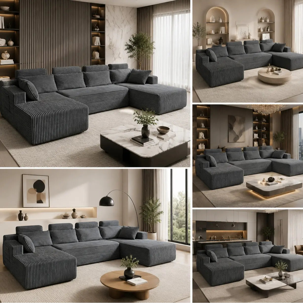 【Father'S Day】 Modular Sectional Boneless Sofa,Oversized Chaise Lounge with Deep Seats, Modular Cloud Sleeper Sofa, No Assembly Required, Free Combination, Modern Sectional Couch.Boneless Sectional Couch. Living Room Furniture Ou