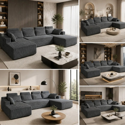 【Father'S Day】 Modular Sectional Boneless Sofa,Oversized Chaise Lounge with Deep Seats, Modular Cloud Sleeper Sofa, No Assembly Required, Free Combination, Modern Sectional Couch.Boneless Sectional Couch. Living Room Furniture Ou