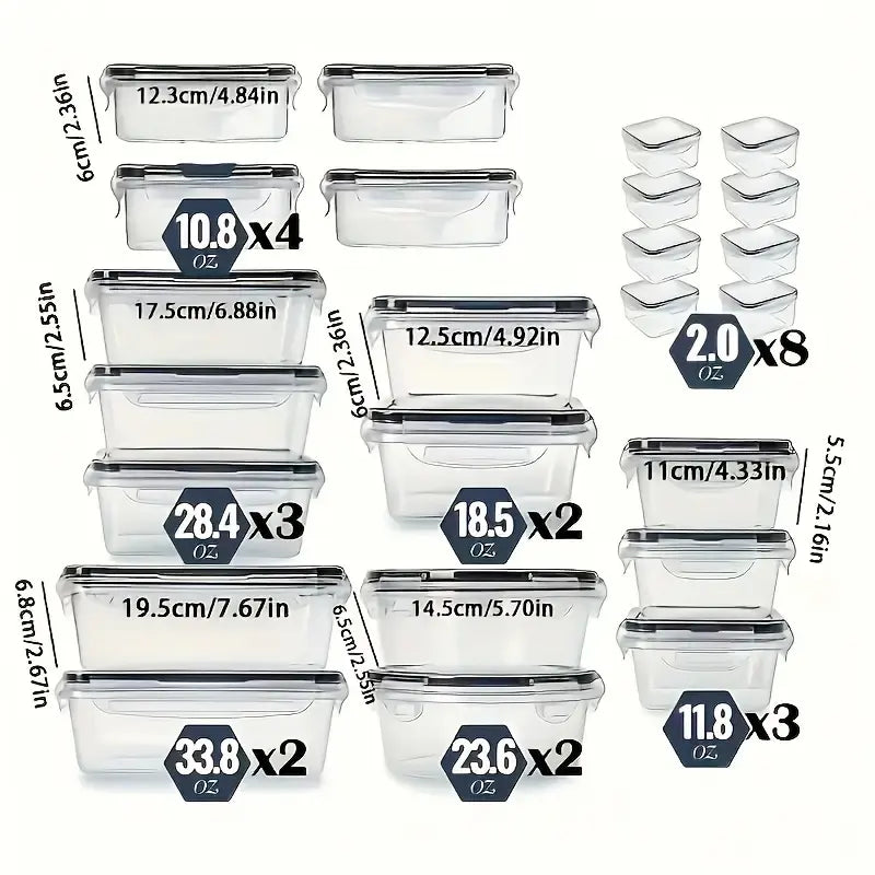 24Pcs Airtight Food Storage Containers with Lids - Bpa-Free Plastic Kitchen Storage Containers, Suitable for Food Storage, Reusable, Stackable Design, Microwave-Safe Material, Dishwasher-Safe Containers