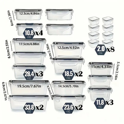 24Pcs Airtight Food Storage Containers with Lids - Bpa-Free Plastic Kitchen Storage Containers, Suitable for Food Storage, Reusable, Stackable Design, Microwave-Safe Material, Dishwasher-Safe Containers