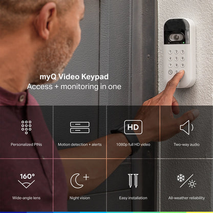 Myq Smart Garage Video Keypad + FREE Smart Garage Camera Bundle