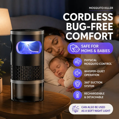Indoor Insect Trap with Light and Suction Non Zapper Flying Bug Catcher for Mosquitoes Fruit Flies Gnats and Moths for Home Use