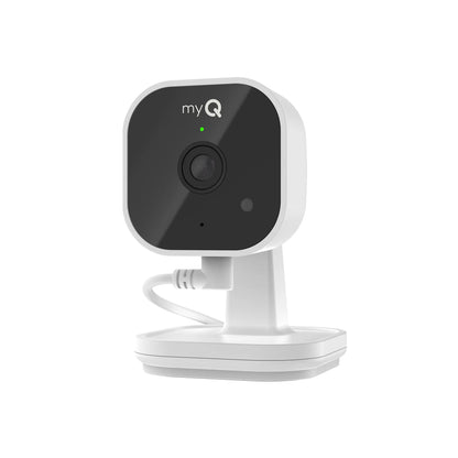 Myq Smart Indoor Security Camera – HD Video, Night Vision, Motion Detection, Wi-Fi, Two-Way Audio, Smartphone Control Lens