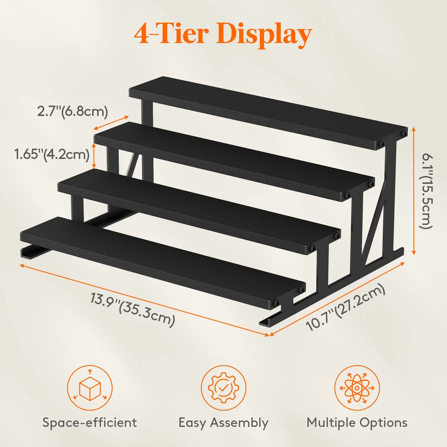Lifewit 4 Tier Black Display Stand for Cologne,Perfume,Figures, Cupcake, Dessert, Spice, Fragrance, Countertop, Vanity, Dresser, Cabinet Use Racks Set Organizer #Summervibes,Summerwins