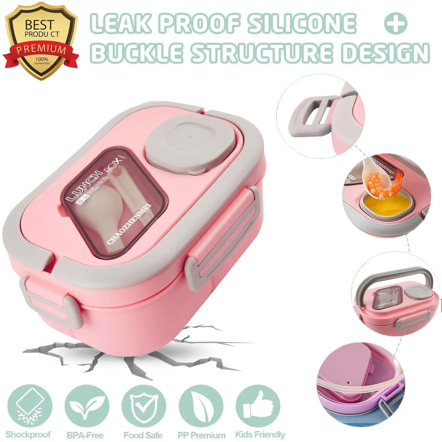 2 Layer Lunch Box Set, 1 Set Including 1 Count Lunch Case, Spoon, Soup Cup & Insulated Bag, Portable Bento Box for School Office Outdoor Picnic, Meal Prep Containers, Insulated Lunch Compartment