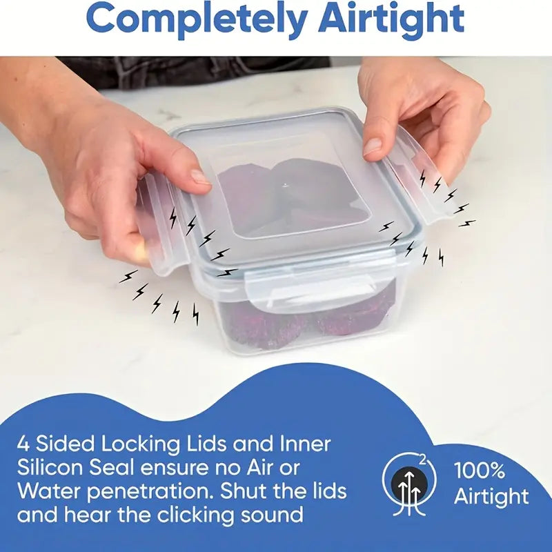 24Pcs Airtight Food Storage Containers with Lids - Bpa-Free Plastic Kitchen Storage Containers, Suitable for Food Storage, Reusable, Stackable Design, Microwave-Safe Material, Dishwasher-Safe Containers