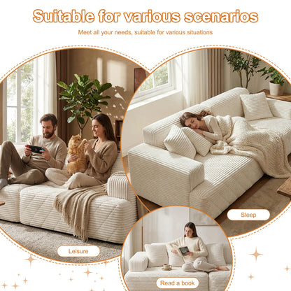 【Father'S Day】 Modular Sectional Boneless Sofa,Oversized Chaise Lounge with Deep Seats, Modular Cloud Sleeper Sofa, No Assembly Required, Free Combination, Modern Sectional Couch.Boneless Sectional Couch. Living Room Furniture Ou