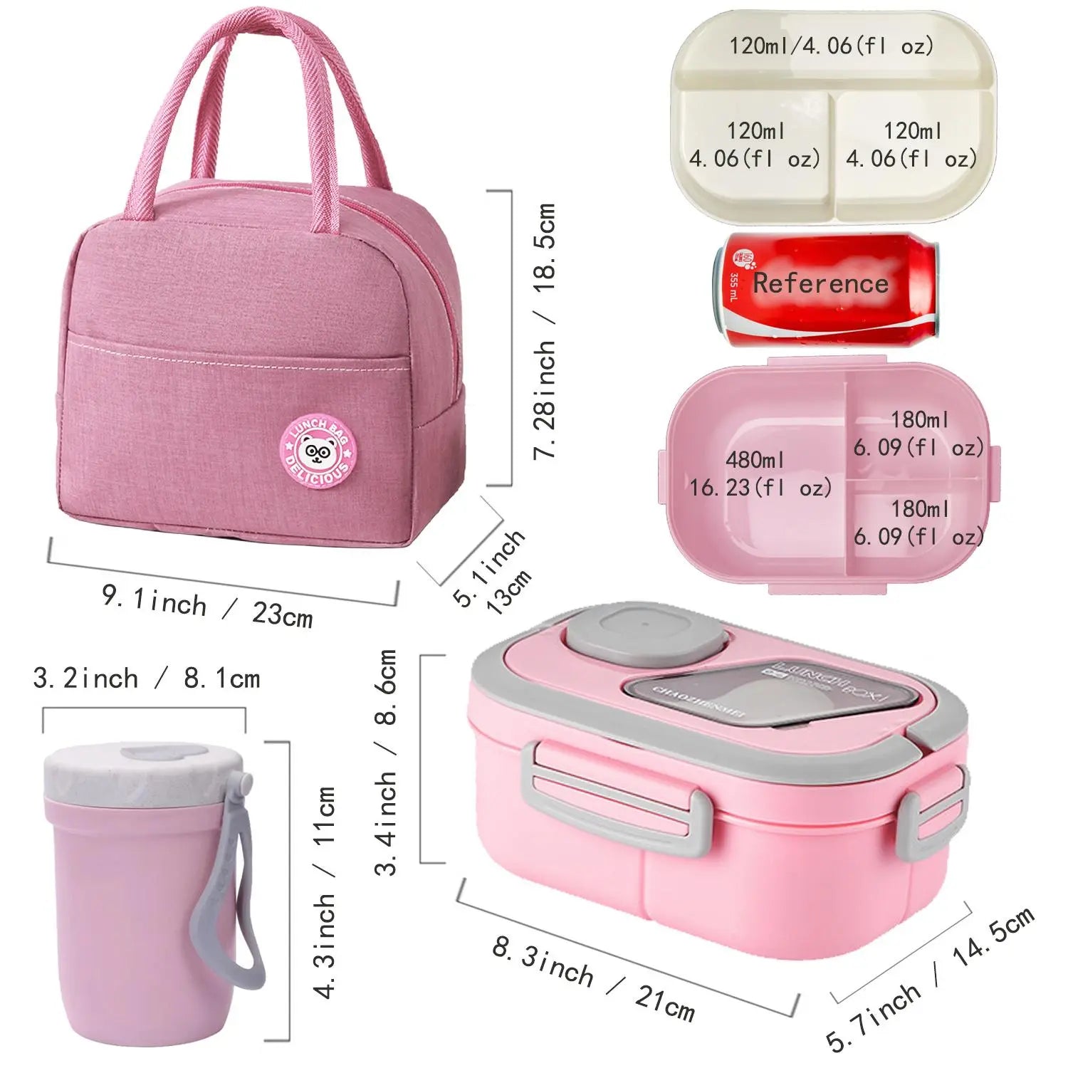 2 Layer Lunch Box Set, 1 Set Including 1 Count Lunch Case, Spoon, Soup Cup & Insulated Bag, Portable Bento Box for School Office Outdoor Picnic, Meal Prep Containers, Insulated Lunch Compartment