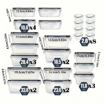 24Pcs Airtight Food Storage Containers with Lids - Bpa-Free Plastic Kitchen Storage Containers, Suitable for Food Storage, Reusable, Stackable Design, Microwave-Safe Material, Dishwasher-Safe Containers