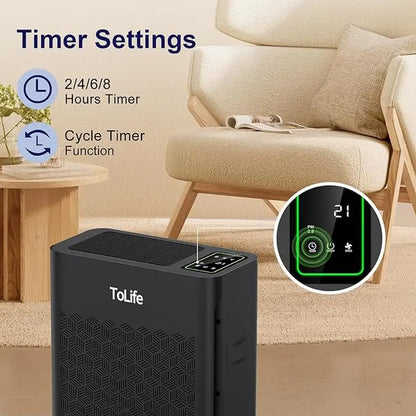 Tolife TZ-K2 Air Purifier for Large Rooms (Up to 1095 Ft²). PM 2.5 Display, Auto Mode, Timer, HEPA Filter—Removes Smoke, Pollen, and Pet Dander!