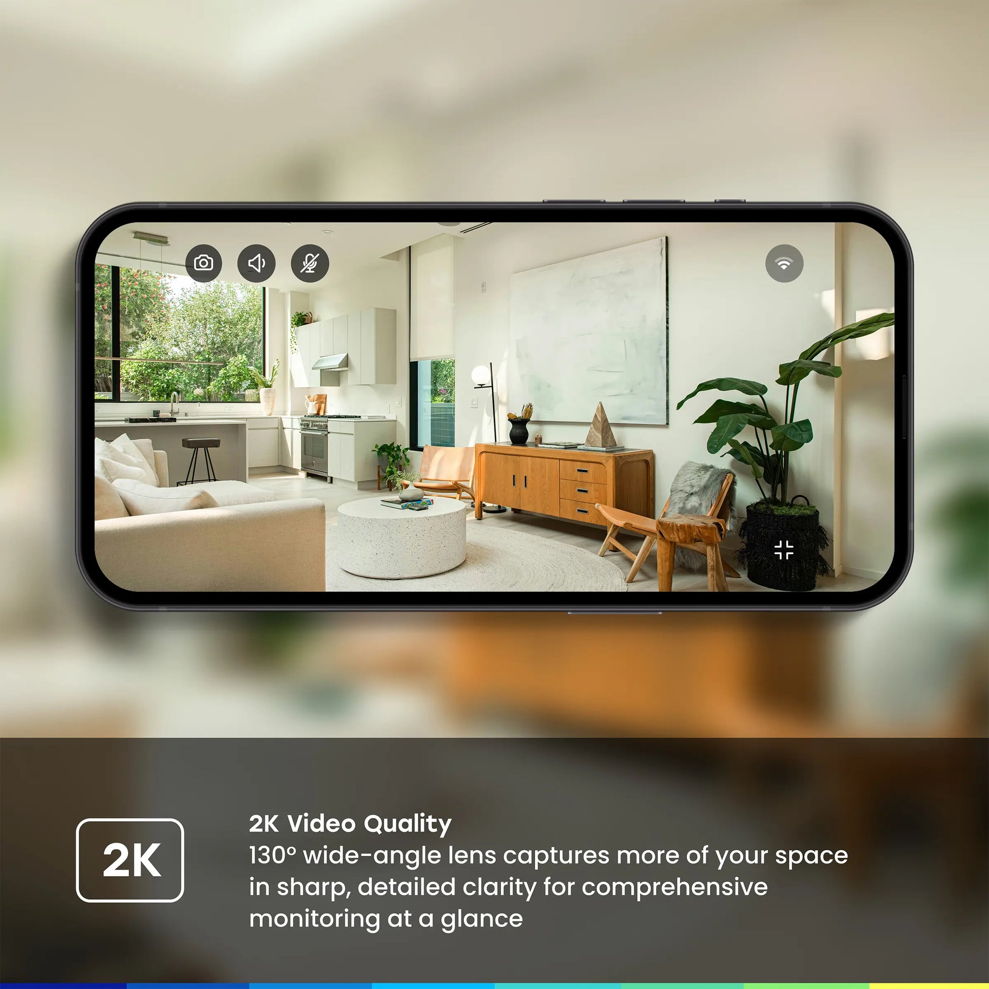 Myq Smart Indoor Security Camera – HD Video, Night Vision, Motion Detection, Wi-Fi, Two-Way Audio, Smartphone Control Lens