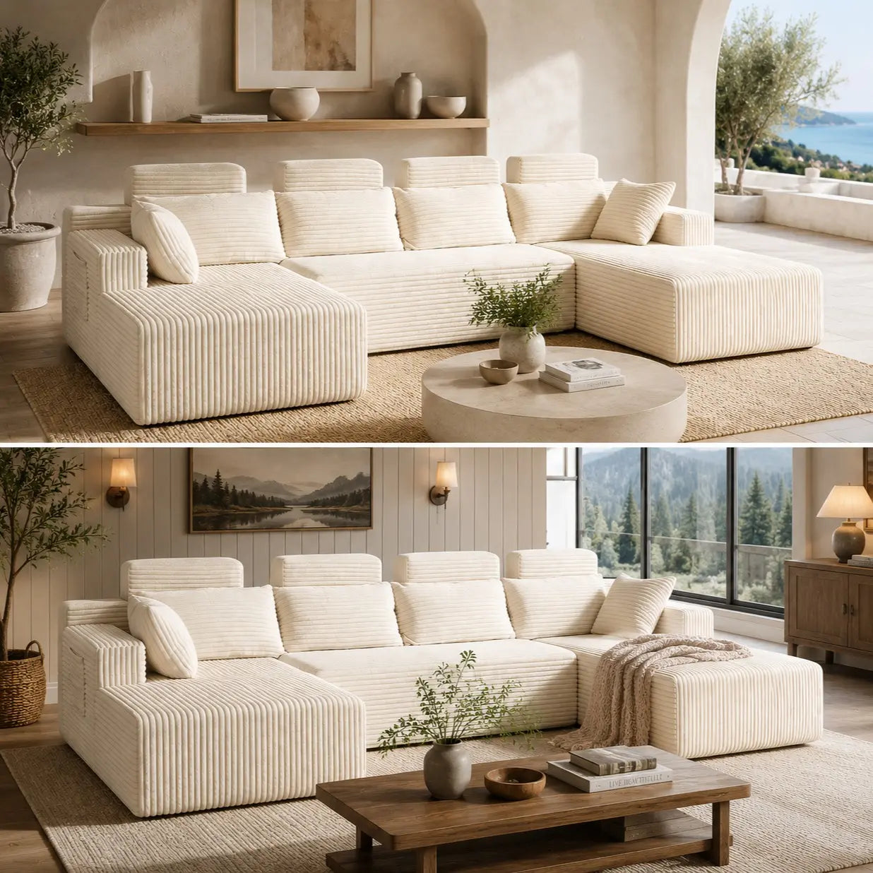 【Father'S Day】 Modular Sectional Boneless Sofa,Oversized Chaise Lounge with Deep Seats, Modular Cloud Sleeper Sofa, No Assembly Required, Free Combination, Modern Sectional Couch.Boneless Sectional Couch. Living Room Furniture Ou