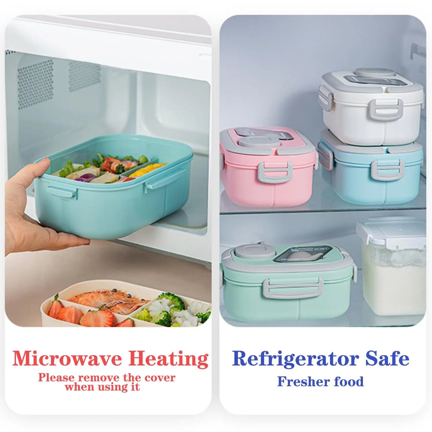 2 Layer Lunch Box Set, 1 Set Including 1 Count Lunch Case, Spoon, Soup Cup & Insulated Bag, Portable Bento Box for School Office Outdoor Picnic, Meal Prep Containers, Insulated Lunch Compartment